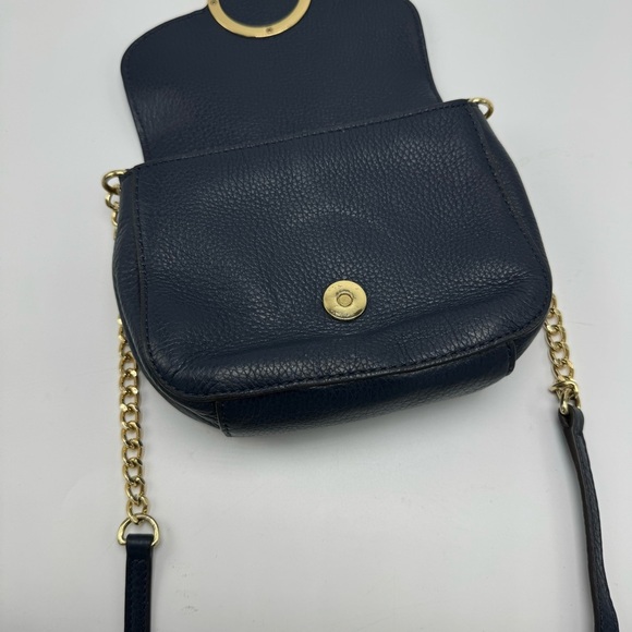 Michael Kors Fulton Crossbody Bag Dark Blue Leather Purse - Picture 12 of 15